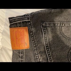 Levi’s 501 Distressed Black Denim Shorts